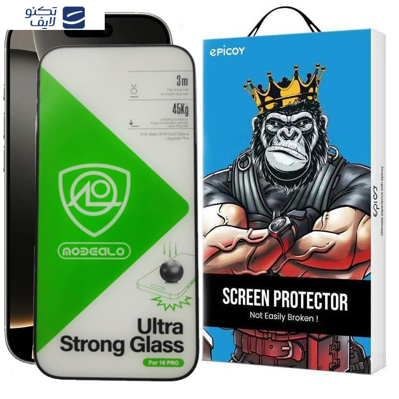 محافظ صفحه نمایش اپیکوی مدل Ultra Strong Glass مناسب برای گوشی موبایل اپل iPhone 16 Pro