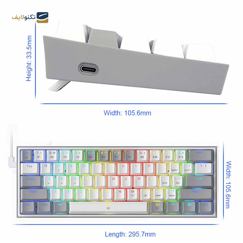 gallery-کیبورد گیمینگ ردراگون مدل K617 FIZZ White Blue SW copy.png