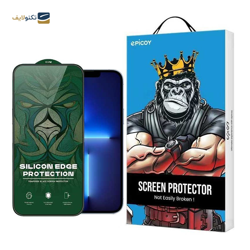 محافظ صفحه نمایش حریم شخصی اپیکوی مدل Silicon Edges Privacy مناسب برای گوشی موبایل اپل iPhone 13 Pro Max