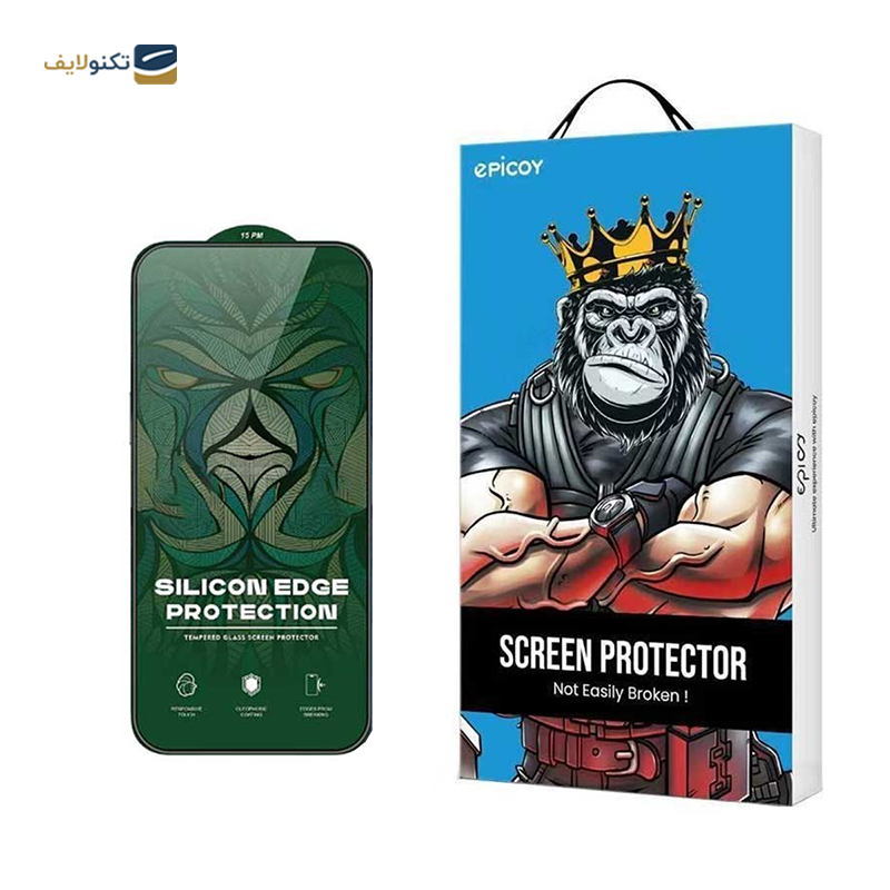 محافظ صفحه نمایش حریم شخصی اپیکوی مدل Silicon Edges Privacy مناسب برای گوشی موبایل اپل  iPhone 13/13 Pro/14