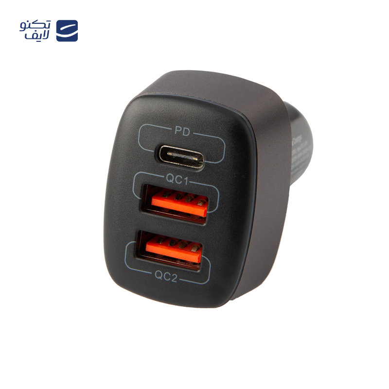 شارژر فندکی 56 وات هترون مدل HCC3210PQ به همراه کابل USB-C