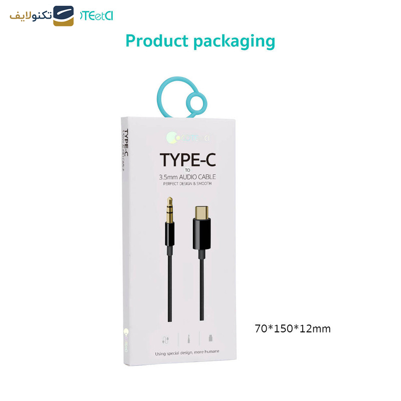 کابل تبدیل USB-C به AUX کوتتسی مدل CS8856 طول 1 متر