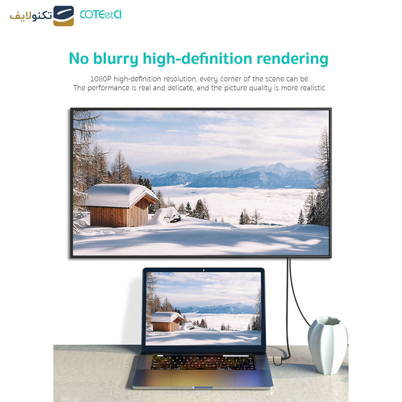 کابل تبدیل HDMI به USB-C/MicroUSB کوتتسی مدل 33023 طول 2 متر