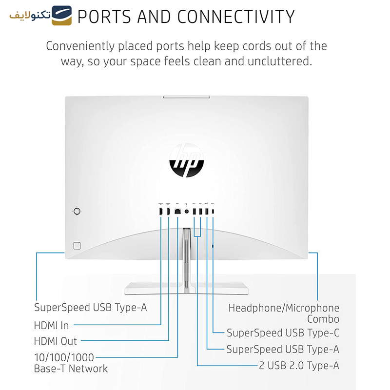 کامپیوتر همه کاره 27 اینچ اچ‌ پی مدل Pavilion 27 CA2151nh-i7 13700T 32GB 2SSD RTX3050 4GB Touch