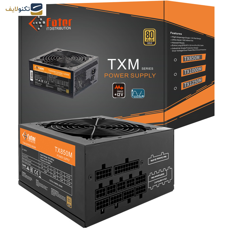 منبع تغذیه کامپیوتر فاطر مدل TX850M