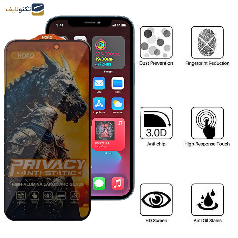 محافظ صفحه نمایش حریم شخصی اپیکوی مدل Knight Privacy مناسب برای گوشی موبایل اپل iPhone 12 Pro Max