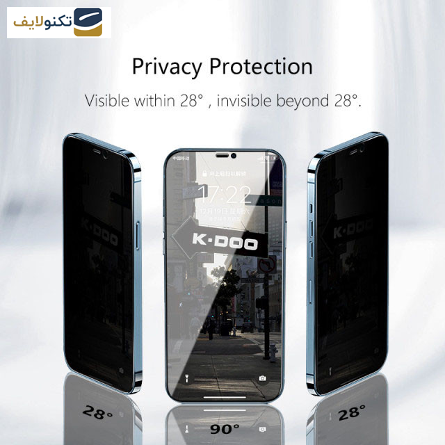 محافظ صفحه نمایش حریم شخصی کی -زد دوو مدل Privacy Gss مناسب برای گوشی موبایل اپل iPhone 14 Pro