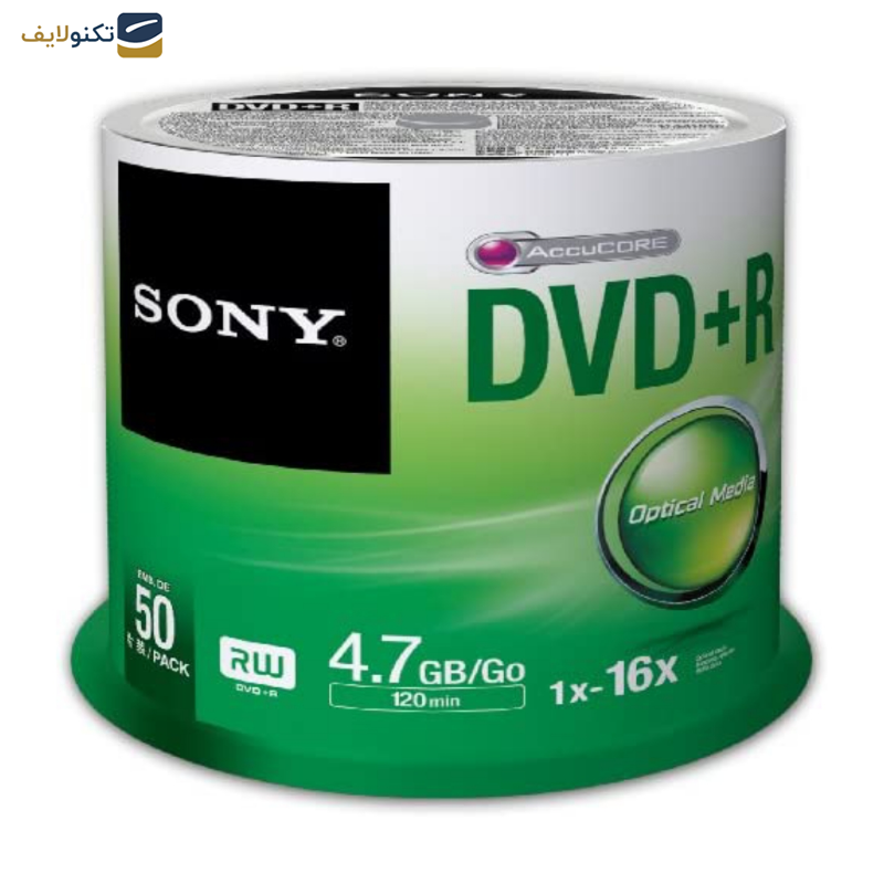 دی وی دی خام سونی مدل DVD+R بسته 50 عددی 