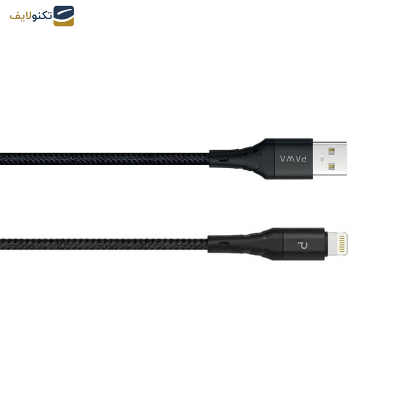 کابل USB به لایتنینگ پاوا مدل Nylon Braided PW-2BDATOL طول 2 متر