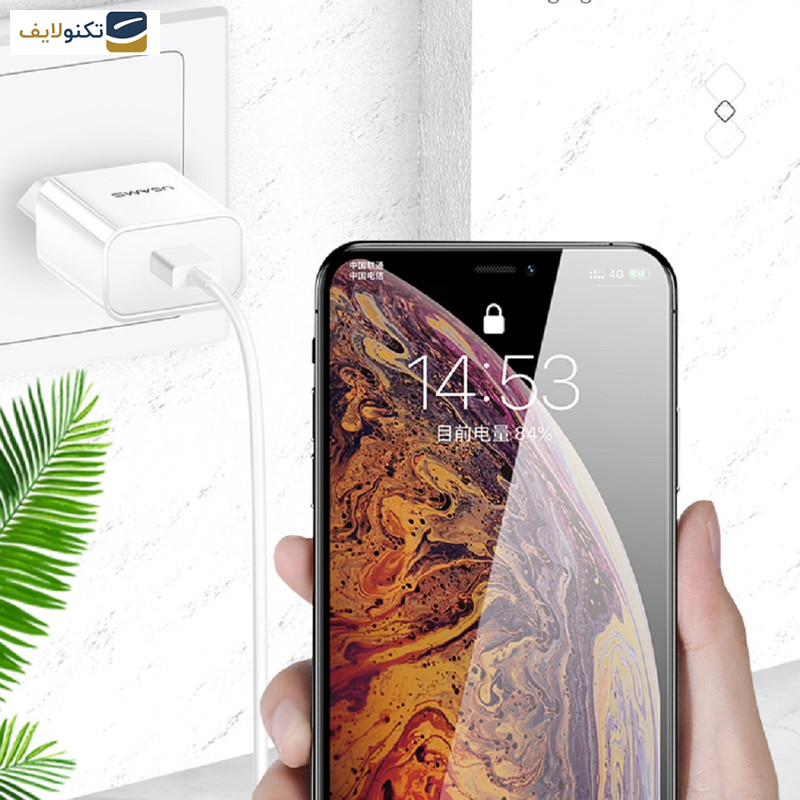 شارژر دیواری یوسمز مدل T21 به همراه کابل تبدیل usb-C