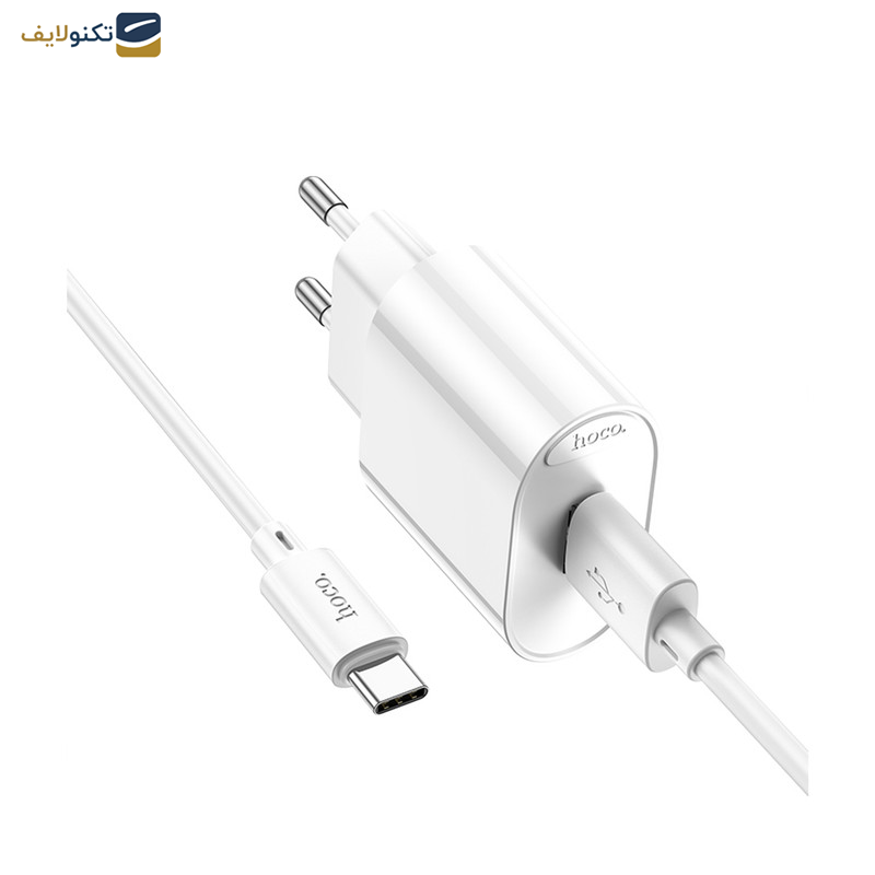 شارژر دیواری 18 وات هوکو مدل C109A به همراه کابل تبدیل usb-c