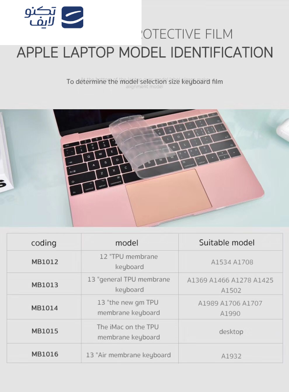 محافظ کیبورد کوتتسی مدل MB1014 مناسب برای مک بوک پرو 13 اینچ