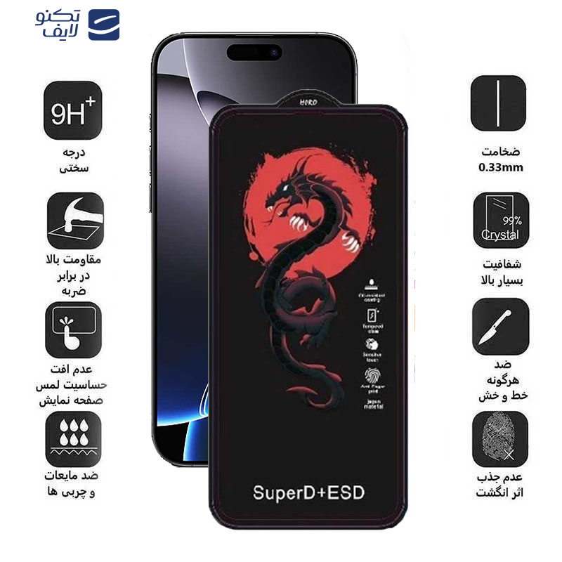 محافظ صفحه نمایش اپیکوی مدل Dragon ESD مناسب برای گوشی موبایل اپل iPhone 16 Pro Max