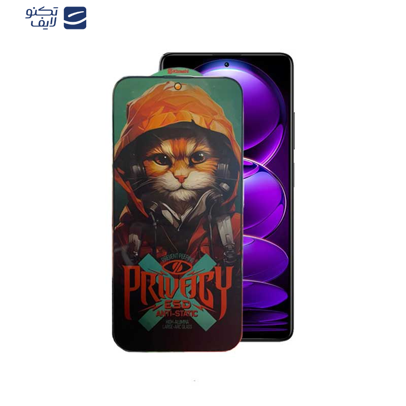 محافظ صفحه نمایش حریم شخصی اپیکوی مدل Privacy Hoodie Cat مناسب برای گوشی موبایل شیائومی Redmi Note 12 Explorer / Note 12 Discovery / Note 12 Pro Speed / Note 12R Pro / Note 12 Turbo