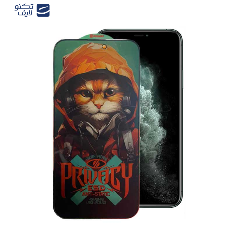 محافظ صفحه نمایش حریم شخصی اپیکوی مدل Hoodie Cat مناسب برای گوشی موبایل اپل  iPhone 11 Pro/ Xs /X