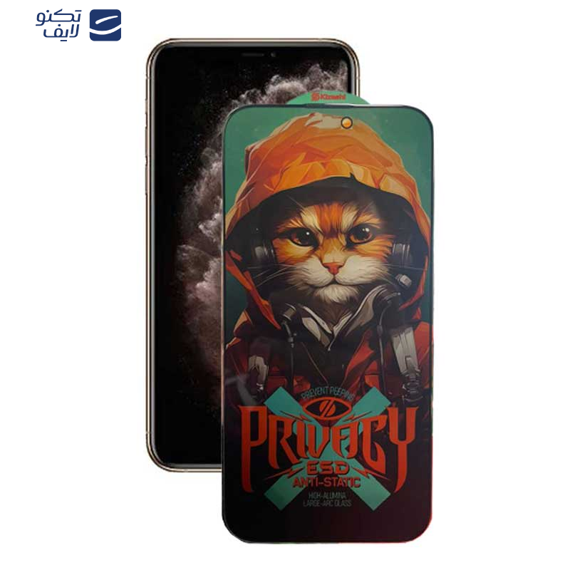 محافظ صفحه نمایش حریم شخصی اپیکوی مدل Hoodie Cat مناسب برای گوشی موبایل اپل  iPhone 11 Pro Max/ Xs Max