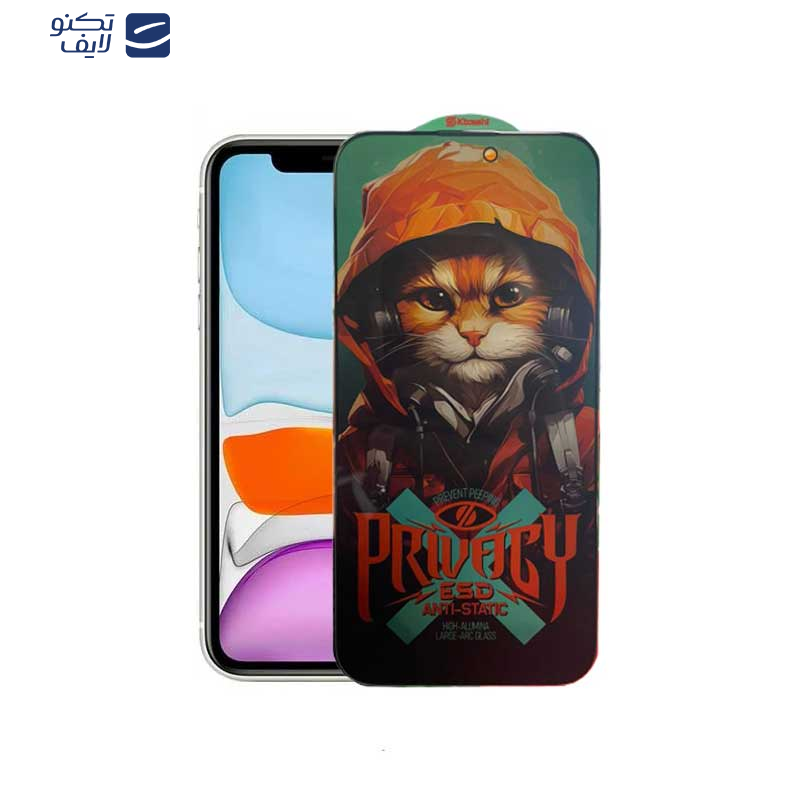 محافظ صفحه نمایش حریم شخصی اپیکوی مدل Hoodie Cat مناسب برای گوشی موبایل اپل iPhone 11/ Xr