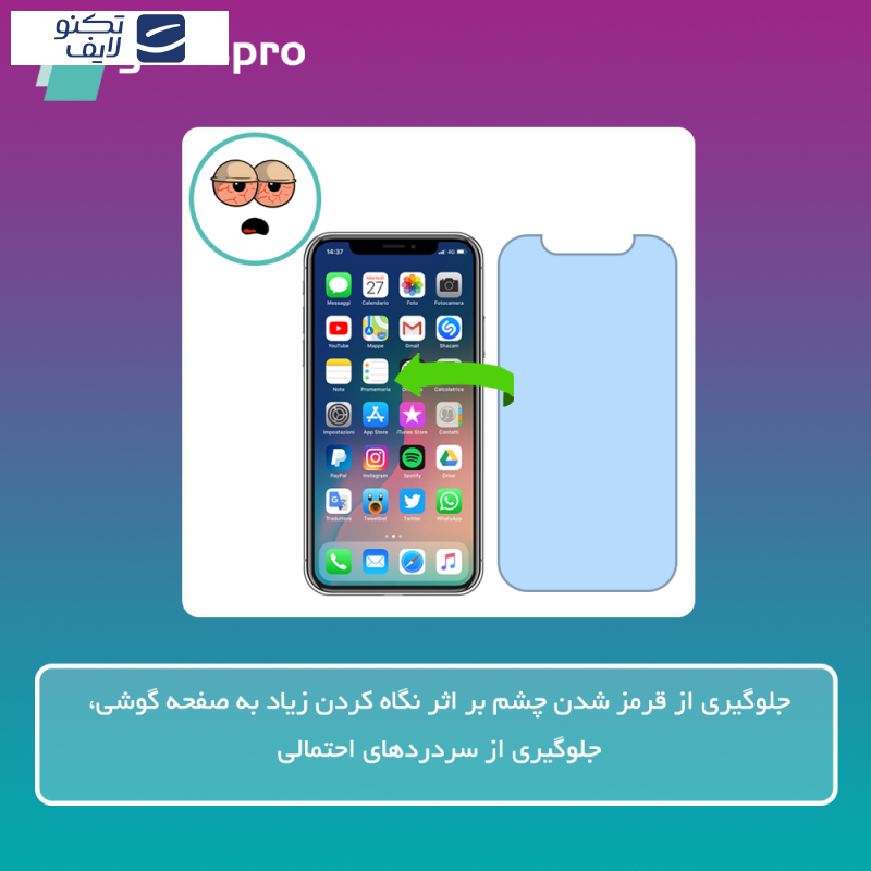 محافظ صفحه نمایش آنتی بلو گلس پرو مدل Resistant مناسب برای گوشی موبایل سامسونگ Galaxy J7 Pro