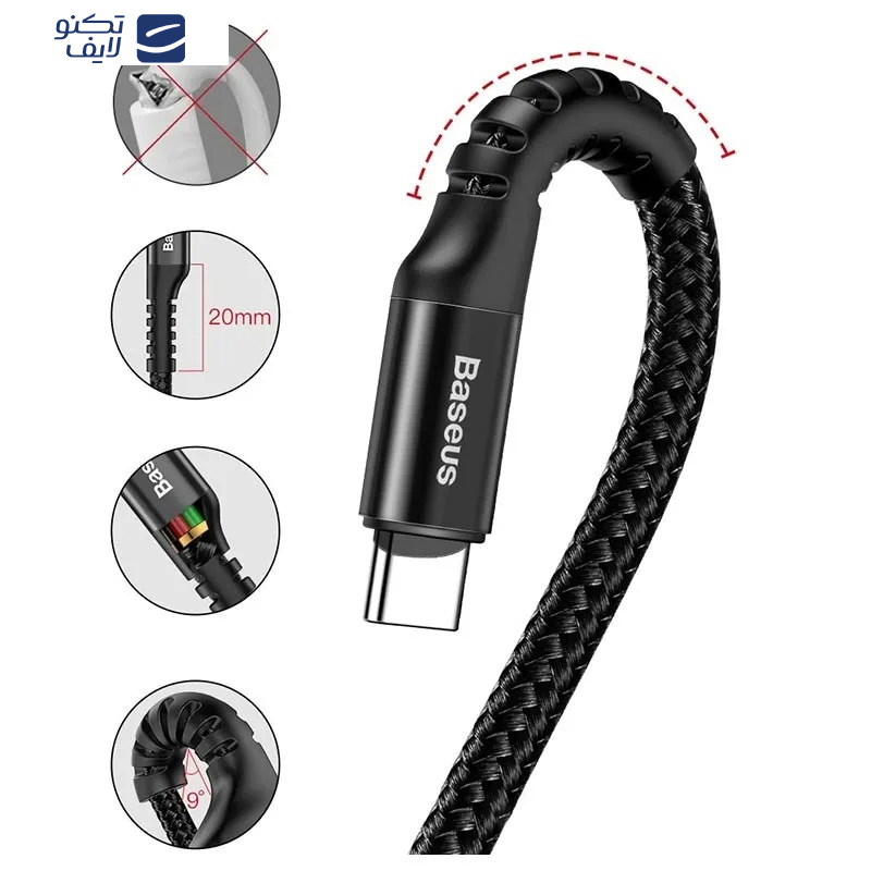 کابل تبدیل USB به USB-C بیسوس مدل Fish Eye Spring طول 1 متر