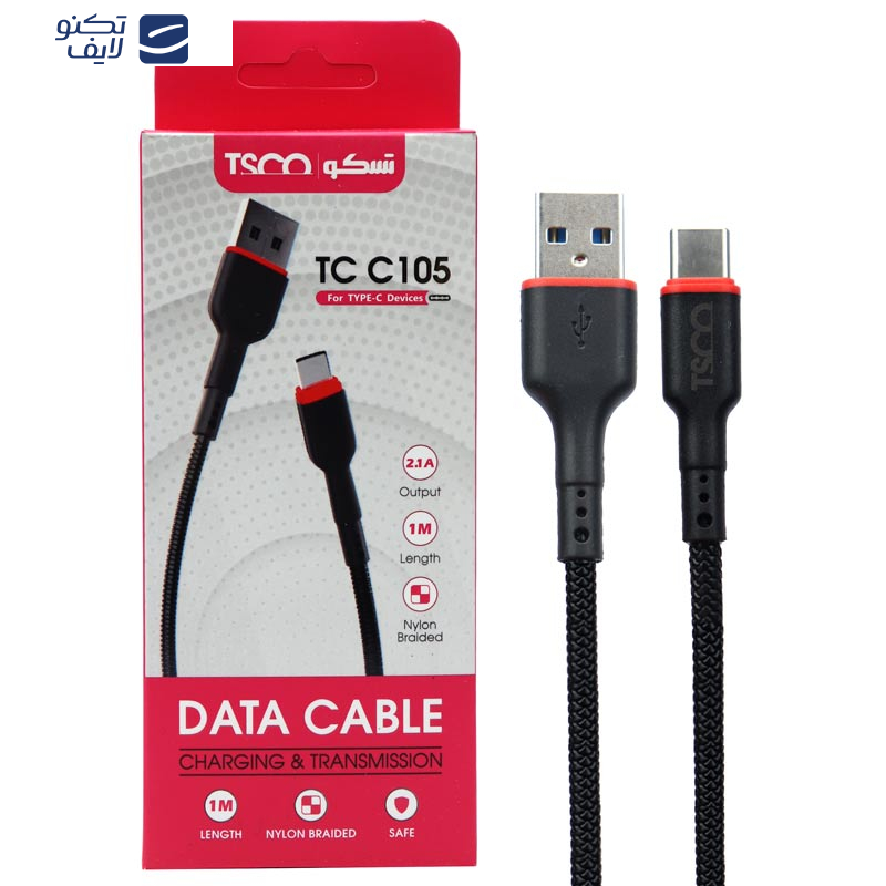  کابل تبدیل USB به USB-C تسکو مدل TCC105 طول 1 متر 