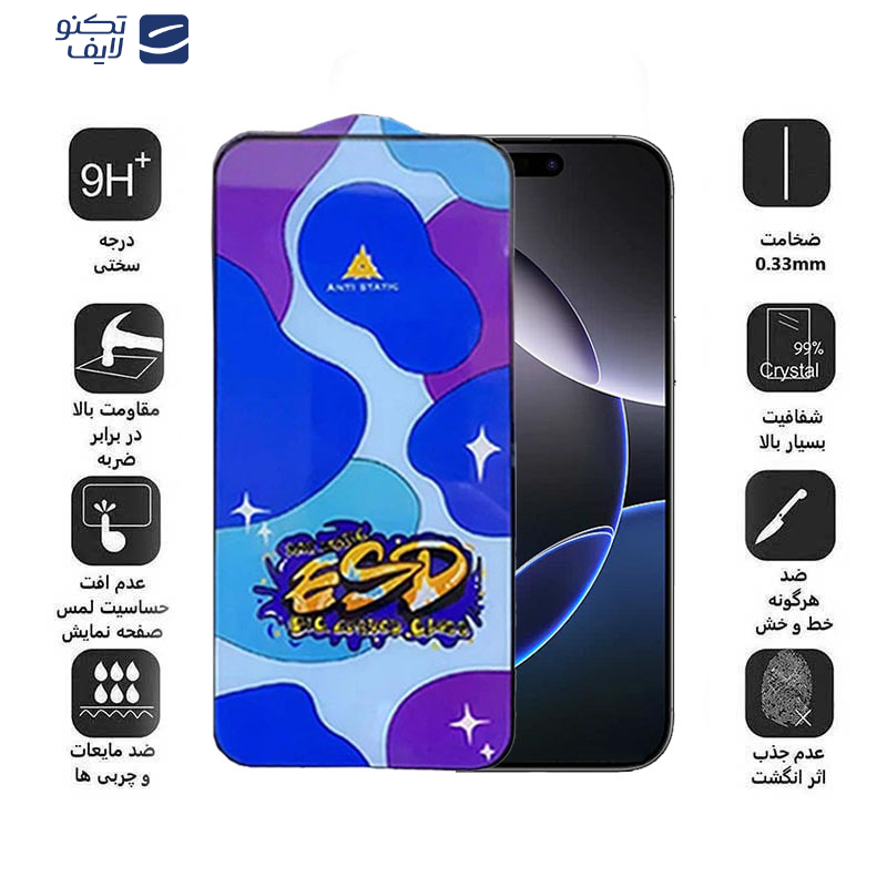 محافظ صفحه نمایش اپیکوی مدل Star ESD مناسب برای گوشی موبایل اپل iPhone 16 Pro Max