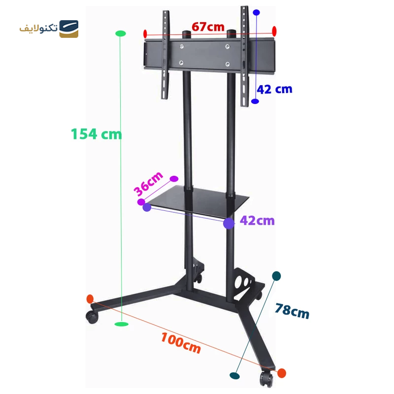 gallery-پایه تلویزیون ایستاده 100 اینچ ال سی دی آرم مدل TR-185 copy.png