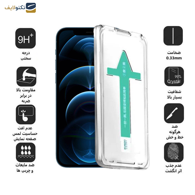 محافظ صفحه نمایش اپیکوی مدل Xundd Axe Easy install مناسب برای گوشی موبایل اپل iPhone 12 Pro/12