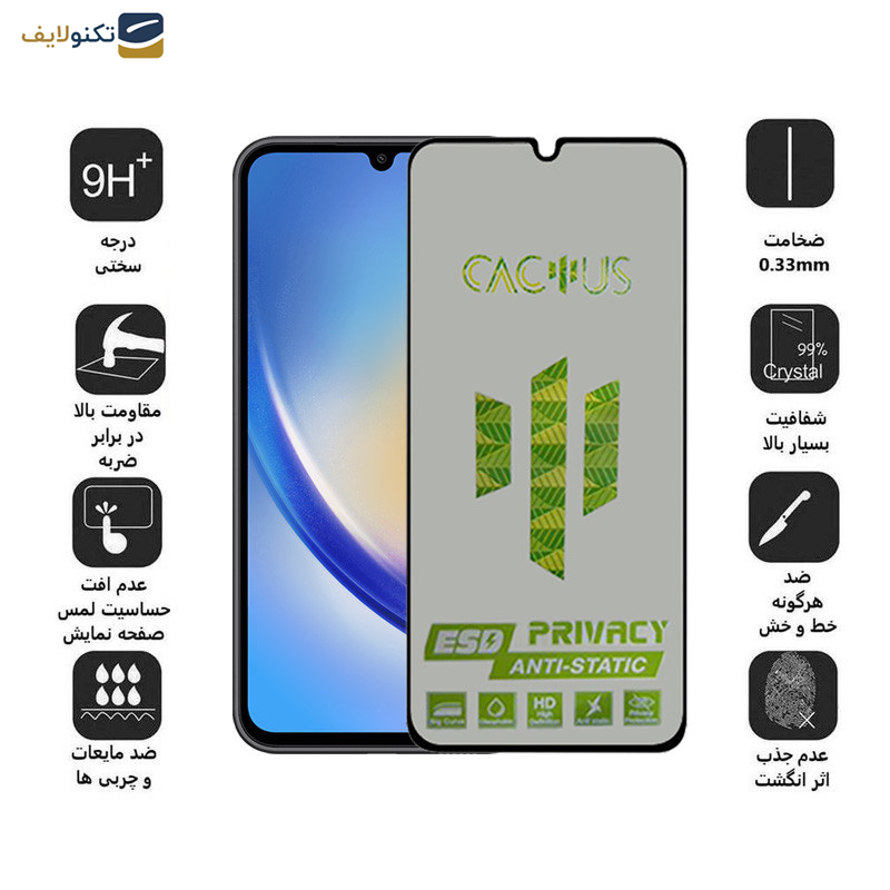 محافظ صفحه نمایش اِپیکوی مدل  Cactus-ESD-Privacy مناسب برای گوشی موبایل سامسونگ Galaxy A34 5G