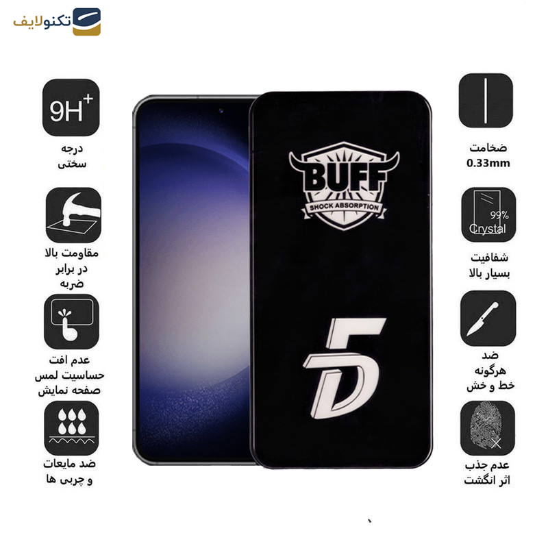 محافظ صفحه نمایش 5D بوف مدل F33-G مناسب برای گوشی موبایل سامسونگ Galaxy S23 FE/A54