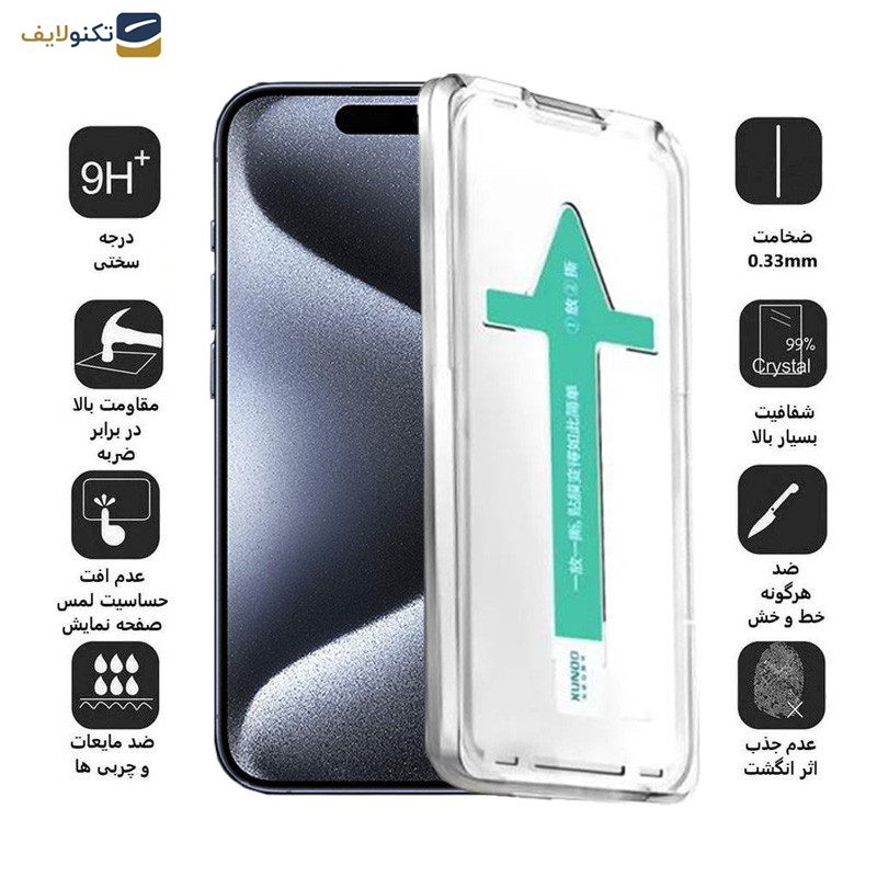 محافظ صفحه نمایش اپیکوی مدل Xundd Axe Easy install مناسب برای گوشی موبایل اپل iPhone 15 Pro