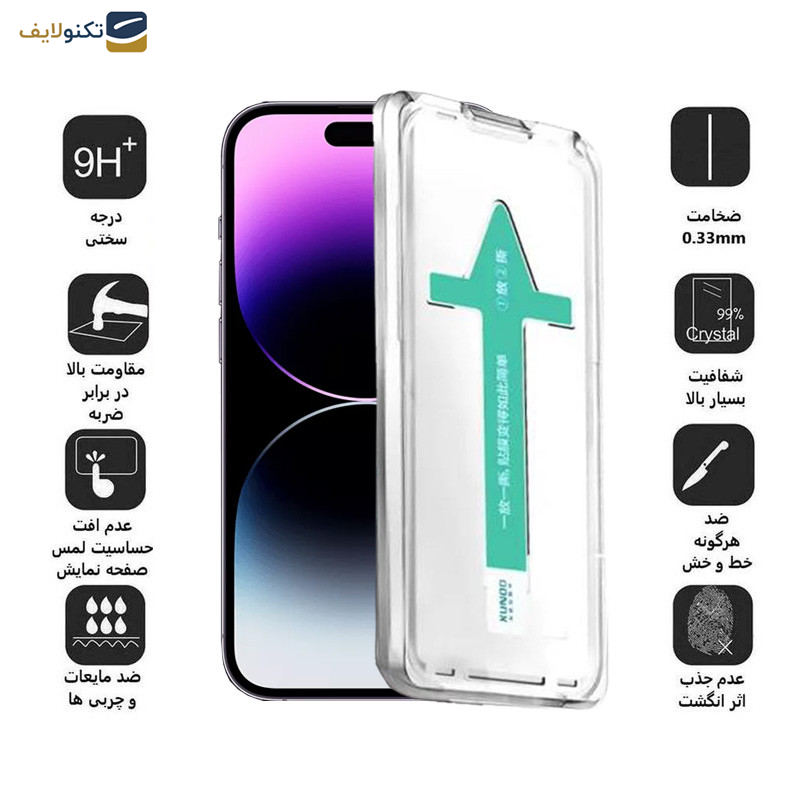 محافظ صفحه نمایش اپیکوی مدل Xundd Axe Easy install مناسب برای گوشی موبایل اپل iPhone 14 Pro Max