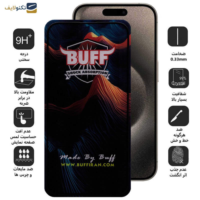 محافظ صفحه نمایش بوف مدل Mountain مناسب برای گوشی موبایل اپل iPhone 15 Pro Max