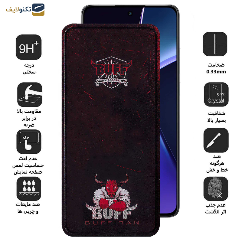 محافظ صفحه نمایش بوف مدل Muscle-Bull-G مناسب برای گوشی موبایل وان پلاس Nord CE4 /Nord CE3 /10R /10T /Ace Pro /Ace