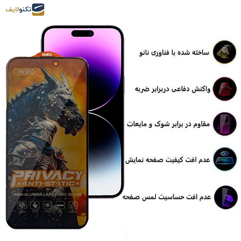 محافظ صفحه نمایش حریم شخصی اپیکوی مدل Knight Privacy مناسب برای گوشی موبایل اپل iPhone 14 Pro Max