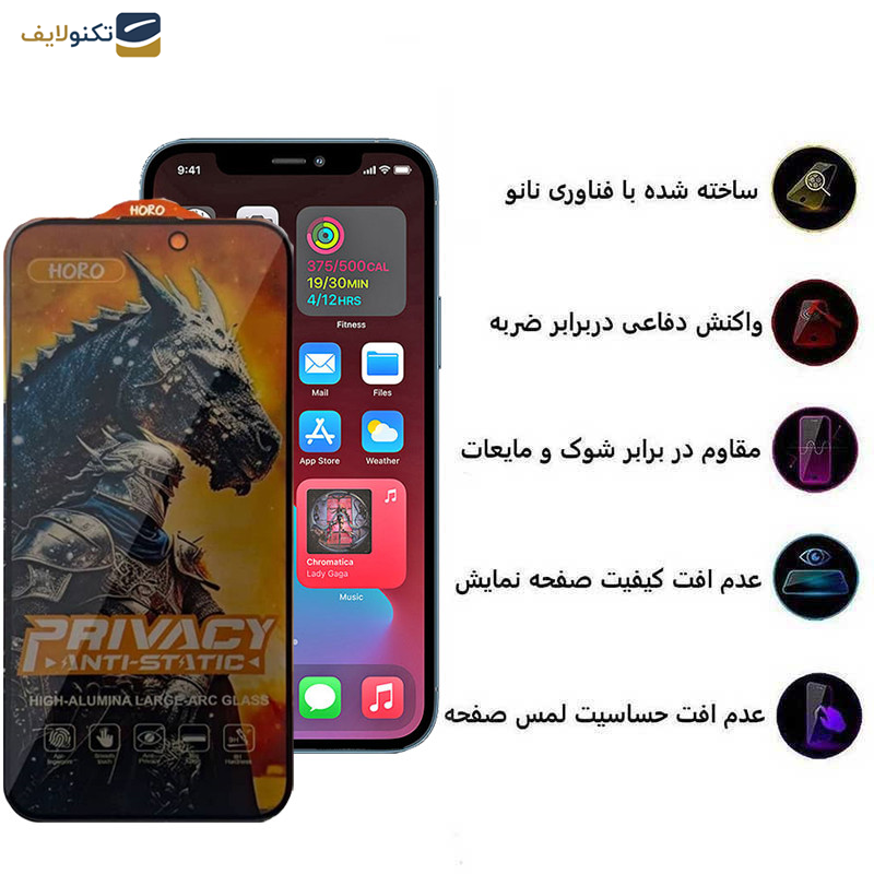 محافظ صفحه نمایش حریم شخصی اپیکوی مدل Knight Privacy مناسب برای گوشی موبایل اپل iPhone 12 Pro Max