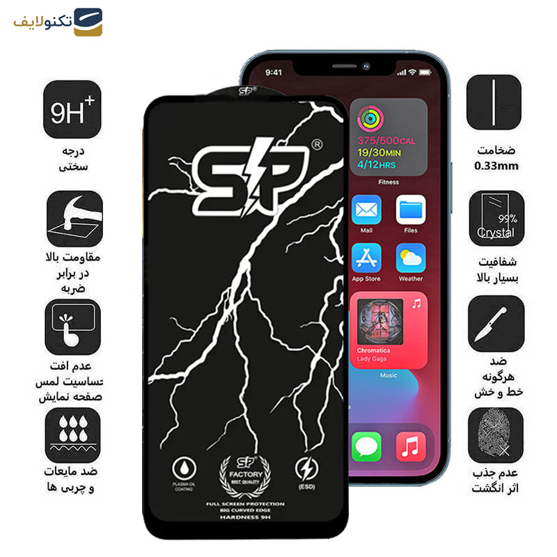 محافظ صفحه نمایش اپیکوی مدل SP Factory مناسب برای گوشی موبایل اپل iPhone 12 Pro/12 