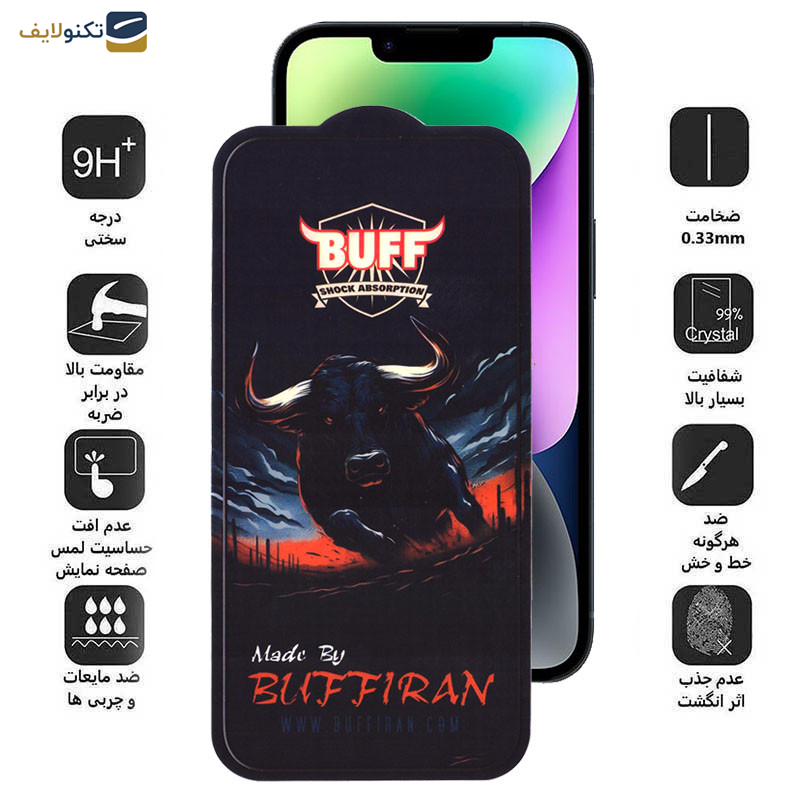 محافظ صفحه نمایش بوف مدل BullRun Crystal Pro مناسب برای گوشی موبایل اپل iPhone 13/13 Pro/14