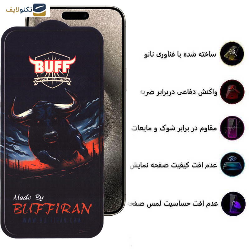 محافظ صفحه نمایش بوف مدل BullRun Crystal Pro مناسب برای گوشی موبایل اپل iPhone 15 Pro Max 