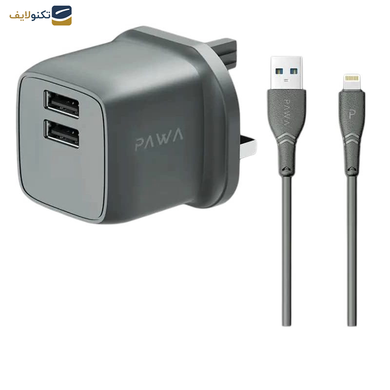   شارژر دیواری 12 وات پاوا مدل Pocket Mini Travel Charger  به همراه کابل USB به لایتنینگ