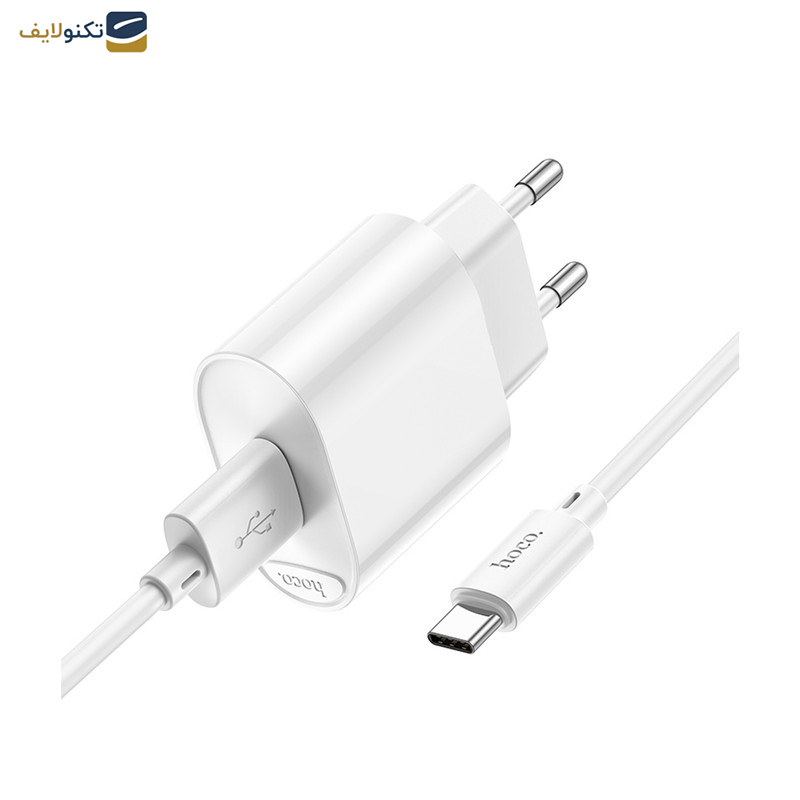 شارژر دیواری 18 وات هوکو مدل C109A به همراه کابل تبدیل usb-c