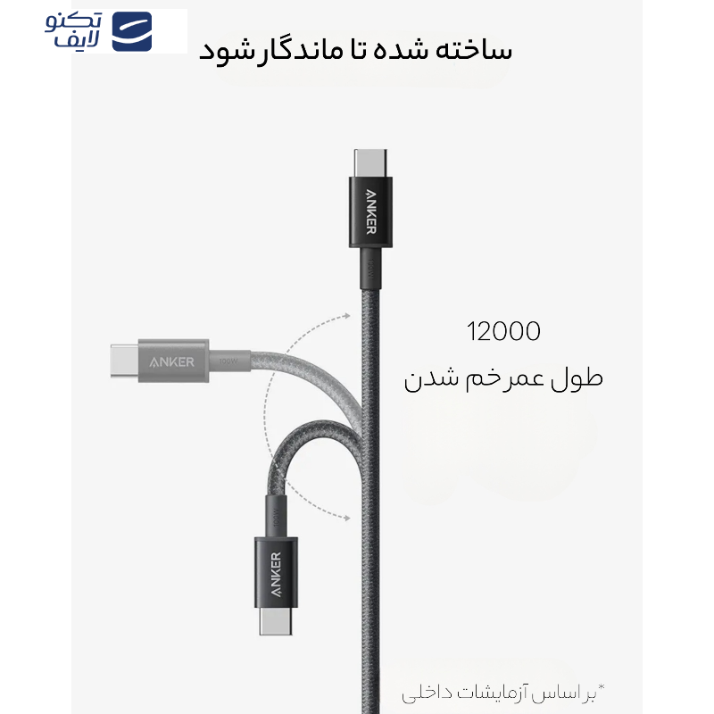 کابل تبدیل USB-C به USB-C مدل A8756 طول 1 متر