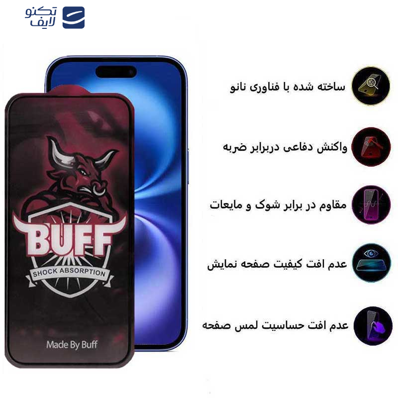 محافظ صفحه نمایش حریم شخصی بوف مدل Privacy Pro Plus-G مناسب برای گوشی موبایل اپل iPhone 16 / 15