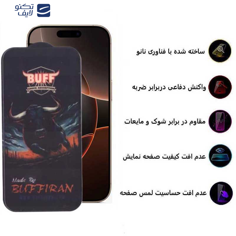 محافظ صفحه نمایش بوف مدل BullRun Crystal Pro مناسب برای گوشی موبایل اپل iPhone 16 Pro 