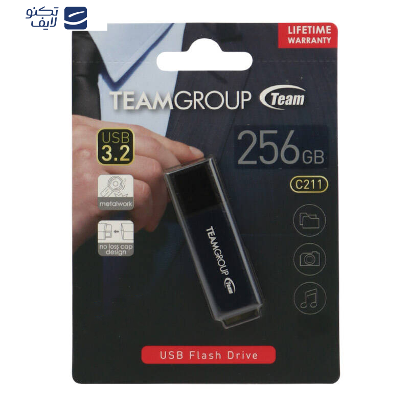 فلش مموری تیم گروپ مدل C211 USB3.2 ظرفیت 256 گیگابایت