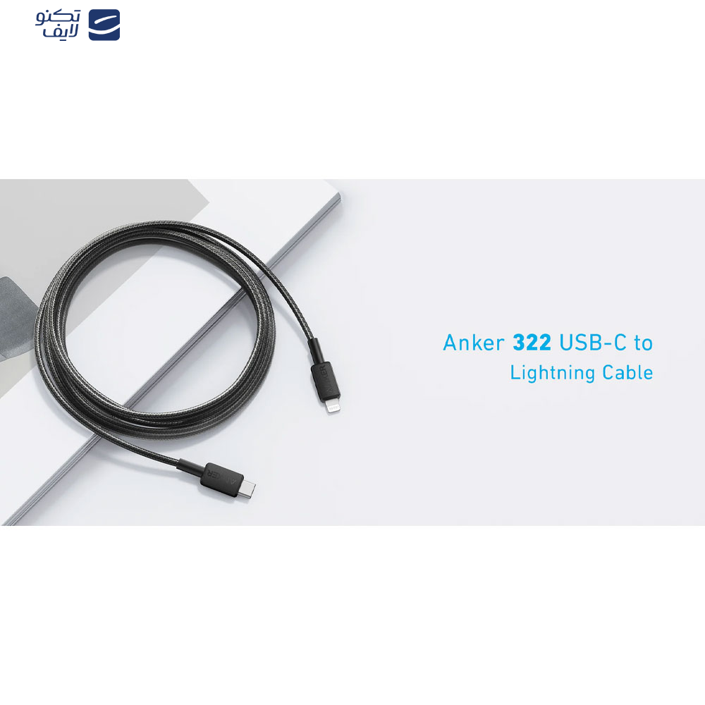 کابل تبدیل USB-C به لایتنینگ انکر مدل A81B6 طول 1.8 متر