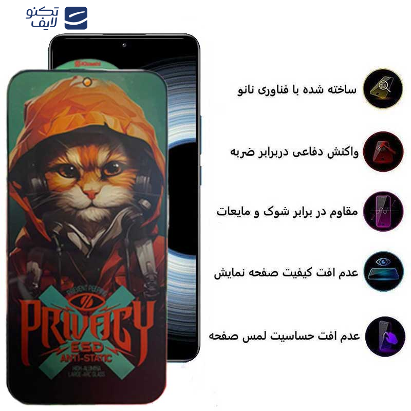 محافظ صفحه نمایش حریم شخصی اپیکوی مدل Privacy Hoodie Cat مناسب برای گوشی موبایل شیائومی Redmi K50 Ultra / K50 Gaming / K50 Pro / K50