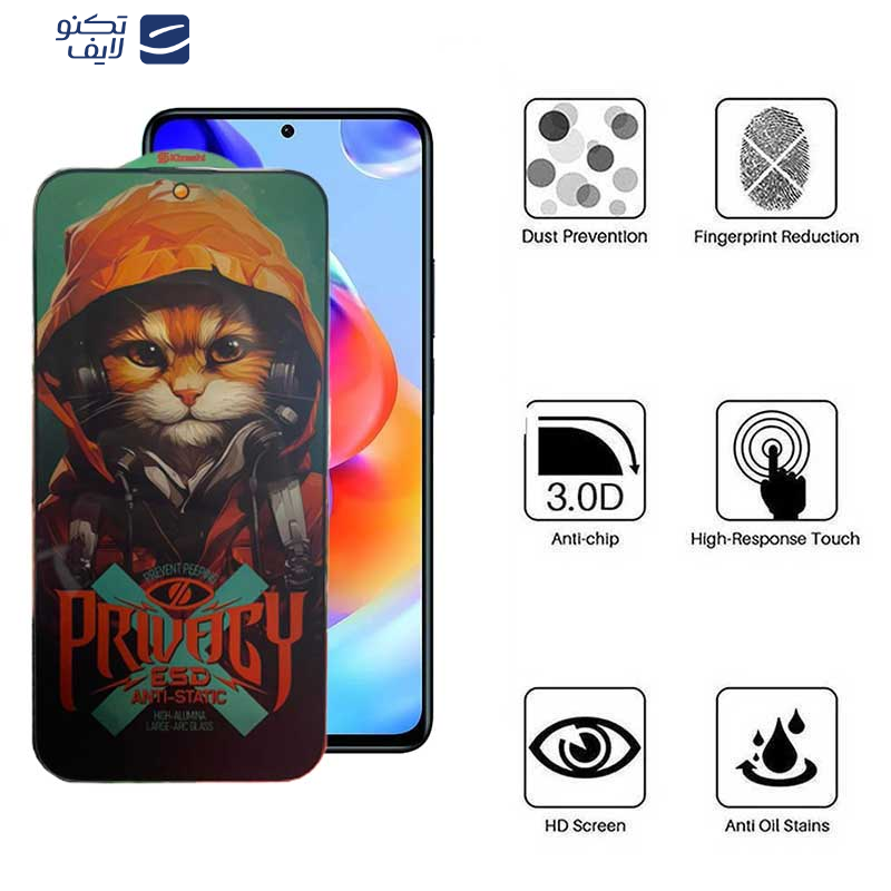 محافظ صفحه نمایش حریم شخصی اپیکوی مدل Privacy Hoodie Cat مناسب برای گوشی موبایل شیائومی Redmi Note 11 Pro Plus 5G (China) /  Note 11 Pro Plus 5G (India) / Note 11 Pro 5G (China) / Note 11 Pro 4G-5G