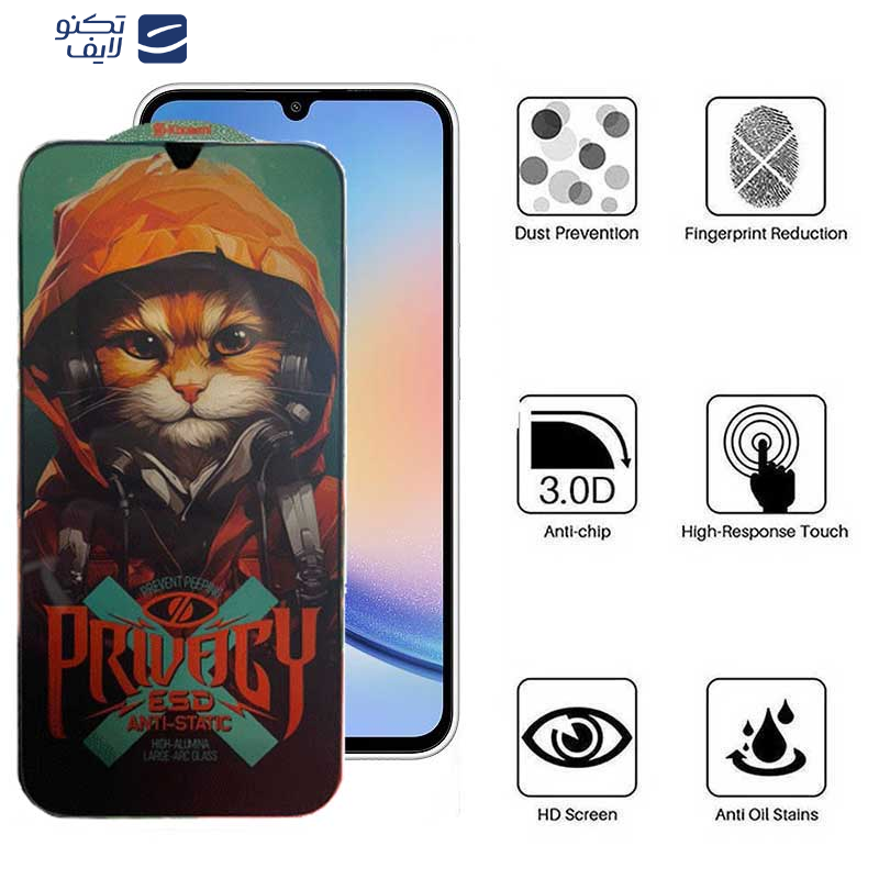  محافظ صفحه نمایش اپیکوی مدل Privacy Hoodie Cat مناسب برای گوشی موبایل سامسونگ Galaxy A24 4G/A25/A15 4G/5G /F34