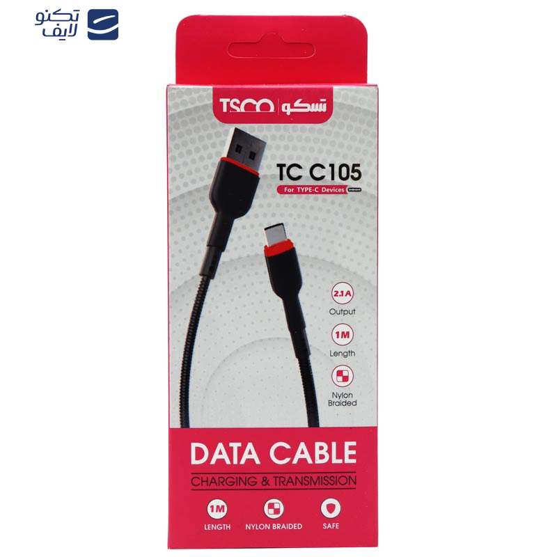  کابل تبدیل USB به USB-C تسکو مدل TCC105 طول 1 متر 