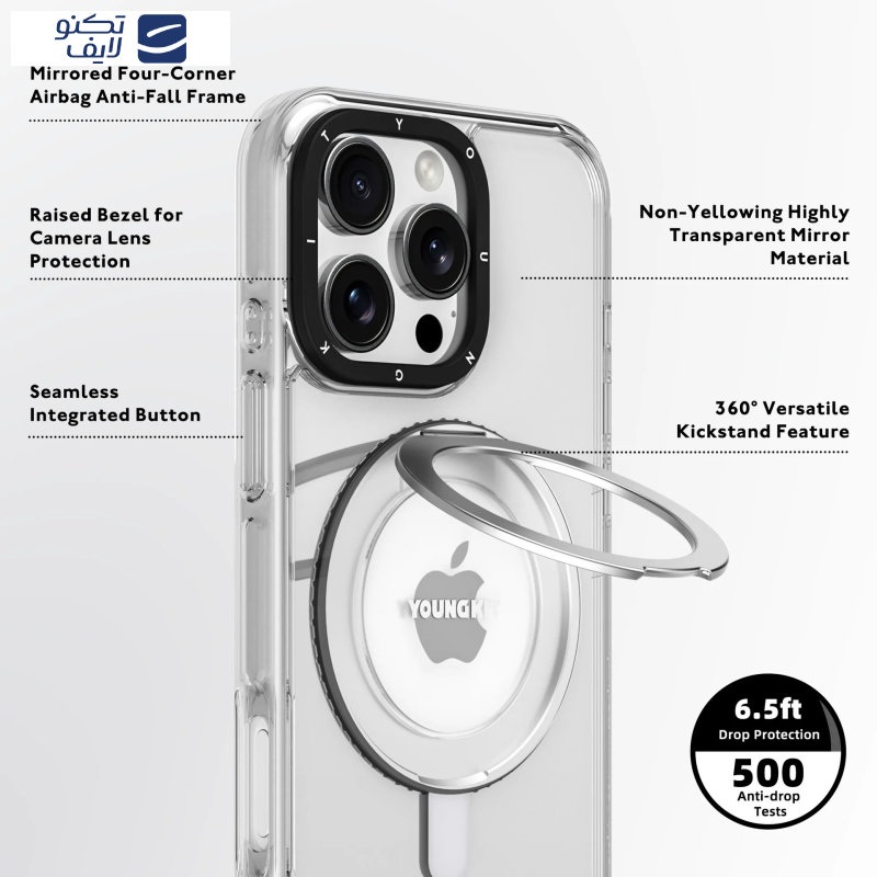 کاور یانگ کیت مدل Crystal 360° Rotation مناسب برای گوشی موبایل اپل iphone 16 